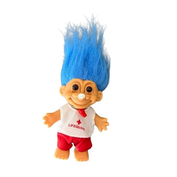 VINTAGE 90s Troll Doll Russ Life Guard Blue Hair - Picture 5 of 6